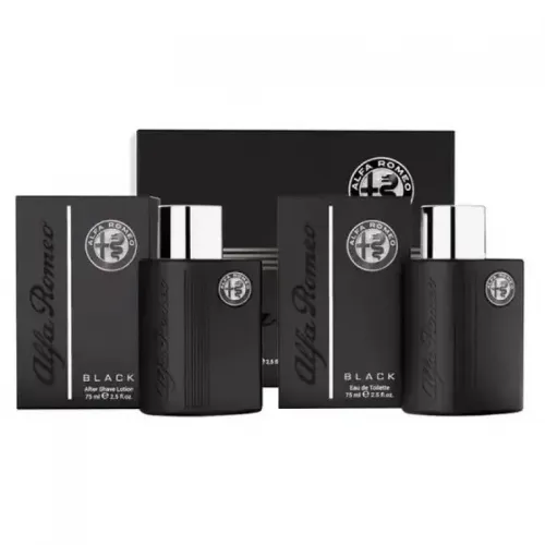 KIT ALFA ROMEO BLACK (Perfume 75 ml + AFTER SHAVE LOTION 75 ml) KIT ALFA ROMEO BLACK (Perfume 75 ml + AFTER SHAVE LOTION 75 ml)